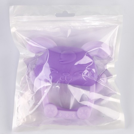 Silicone teether for teeth "Bunny", purple color-8