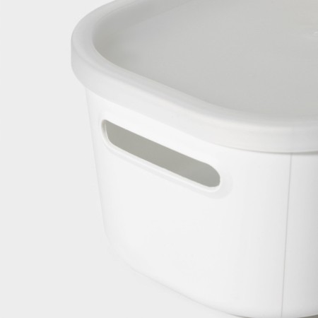 Storage container with lid LADOM "E LEC", 17.8 × 12.7 × 8.4 cm, white color-3