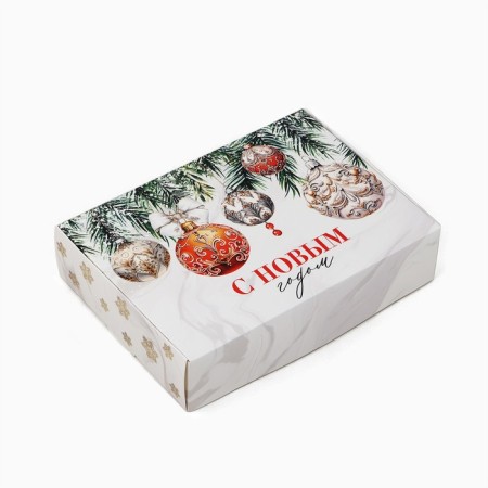Folding box "luxurious balls", 21 x 15 x 5 cm, new year-1