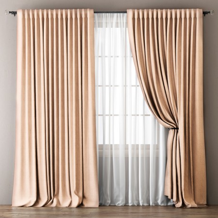 Set of curtains "Omma", size 170 x 270 cm, beige