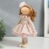 Interior doll "Baby Asya in pink, with a bear" 36x13x15.5 cm
