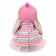 Soft toy "Bunny Mi" in a striped dress with a candy, 25 cm