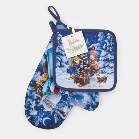 Set of kitchen. "New Year's mood" mittens-prich.20x27cm, selection of 17x17 100% p/e-5