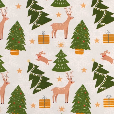 Paper packing glossy bilateral "New Year's forest", 70 x 100 cm, New Year-3