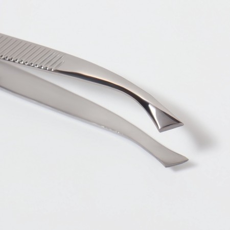 Pinzet "Premium" beveled, wide, 8.5 × 0.8 cm, on the blister, silver color-6