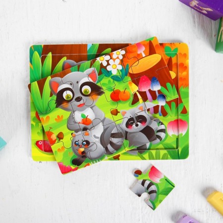 Puzzle "Raccoon" 12 elements 0.4 × 14.5 × 11 cm-1