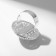 Ring "ice" circle, white color in silver, dimensionless