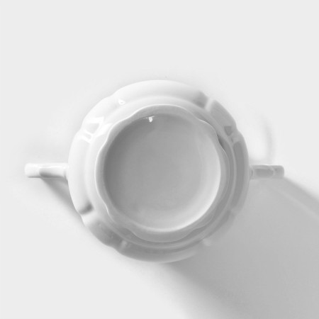 Porcelain Sugar "Romance", 550 ml, with a lid, white color-5