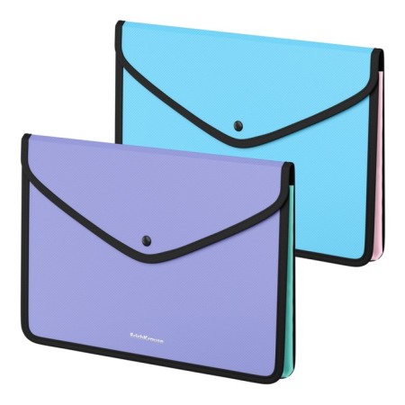 A4, 600 μm button, Erichkrause Diagonal Pastel, lined, with a textile insert, opaque, with an extension, mix
