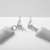 Emall earrings "cards" peaks, black and white color in silver