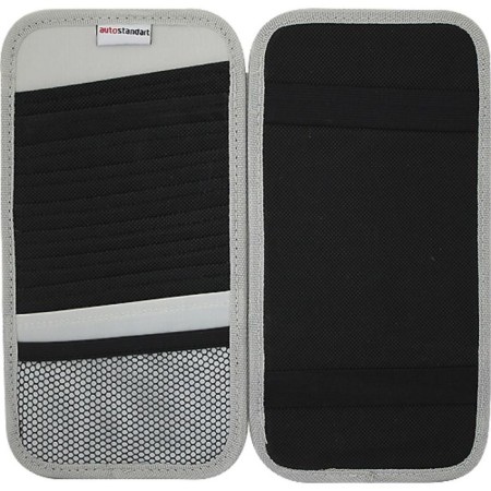 Organizer for 20 CD in the sunscreen visor, black/silver