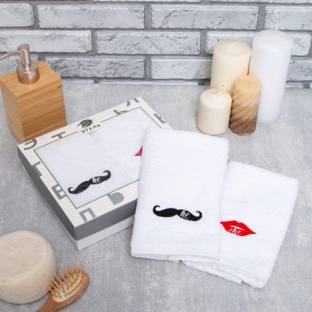 Set of towels Ethel Kiss 30x60 cm-2 pcs, 100% cotton, 340g/m2