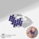 Ring "Heart" pixels, blue color in silver, dimensionless