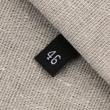 Textile strip “46”, 4.6 x 1.1 cm, black color