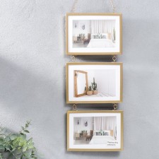 Photo frame Metal in 3 photos 10x15 cm 