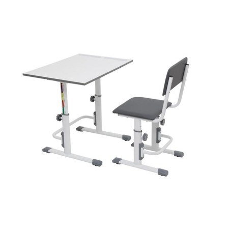 Polini Kids set growing transformer + adjustable stool, white-gray color-2