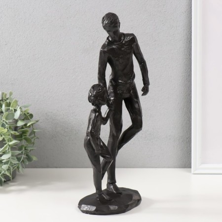 Souvenir Polystone "Dad and Son" Black 36x16x10 cm-1