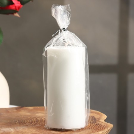 Candle-cylinder smooth, 5x10 cm, pearl, 6 hours-2