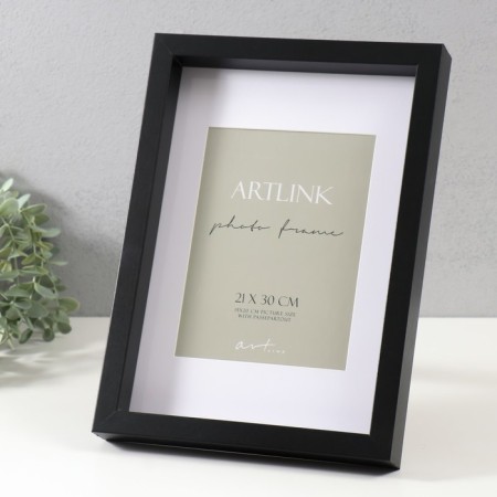 Photo frame MDF "Valerie" 21x30 cm with a paspartt 15x20 cm, black (plastic screen)-1