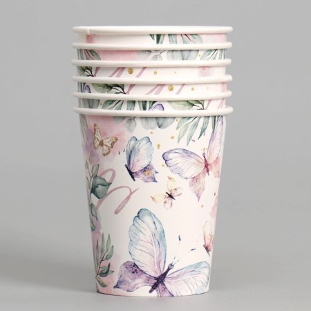 A one -time paper glass Butterfly, a set of 6 pcs, 250 ml-1