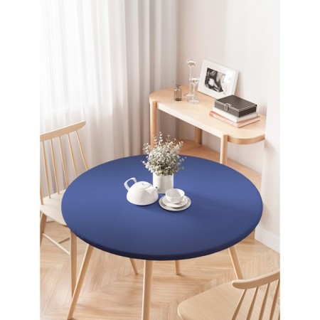 The tablecloth “Blue overflow”, round, oxford, elastic band, size 120x120 cm, diameter 75-100 cm-2