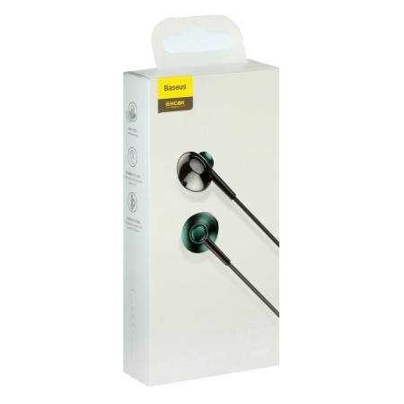 Headphones Baseus Encok H06, inserts, wired, green-3