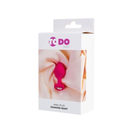 Anal plug Diamond Heart, silicone, pink color, 8 cm, d = 3 cm-3