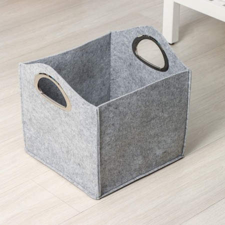 Silver organizer for storage, 31 × 31 × 32 cm, 24 liters, with handles, color light gray-3