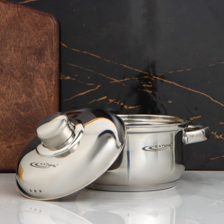 Gretta pan, 1 l, d = 14 cm, metal cover, induction bottom-1