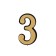 Door number "3", plastic, chromium color