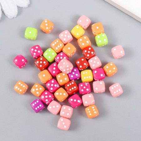 Beads for creativity Plastic "Playing Cube" Color set 20 grams 0.8x0.8x0.8 cm