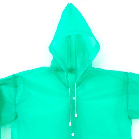 Children's raincoat with reflective elements, green color (120-160 cm)-4