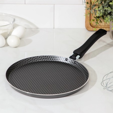 Pancake pan Discovery, D = 25 cm, plastic handle, anti -stick coating, gray color-7
