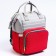 Women's backpack with a thermal carman, thermal drum - portfolio, gray/red color