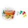 Power buttons, large, colored, 15 pieces, in a plastic box
