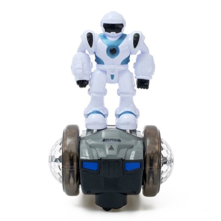 The robot is "patrol", light and sound effects, works from batteries, mixtures-1