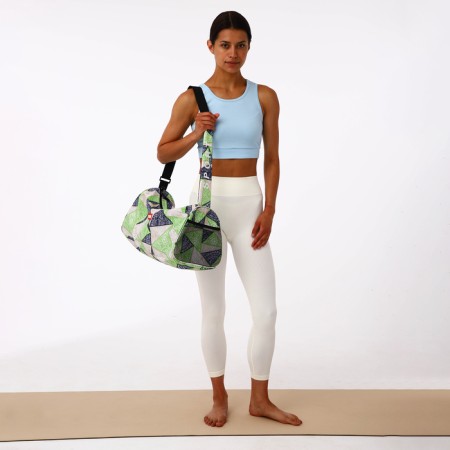 Sports bag, textura, average size, green color-8
