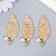 Decor for creativity Metal, plastic "Leaf with pearls and rhinestones" gold 5.5x2.2 cm