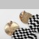 Acryl Earrings "Circle", black and white color in gold