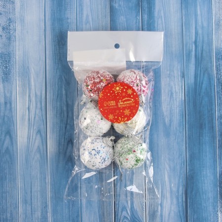 Set of balls plastic D-4 cm, 6 pcs "Color Sprinking"-1