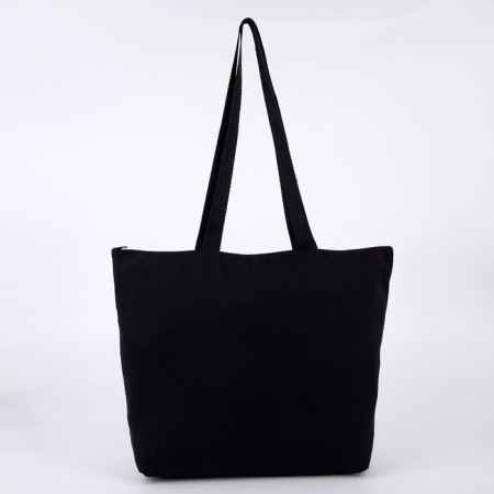 Shopper bag silhouette, without lining, black color-5