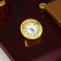 5B1 desktop with a business card and clock, red tree