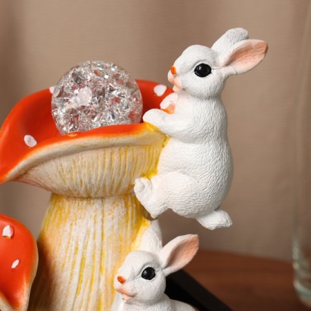 Fountain "Bunnies at the fly agaric" 20x27 cm (with backlight)-1