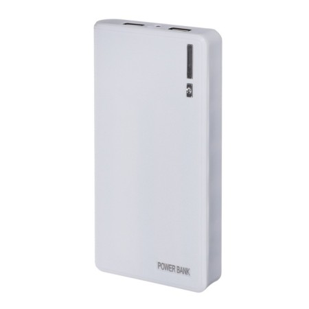 External battery Luazon PB-01, 7200 mAh, 2 USB, 1/2.1 A, flashlight, white