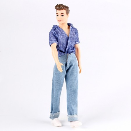Jeans for puppet men, length - 18 cm, blue color-1