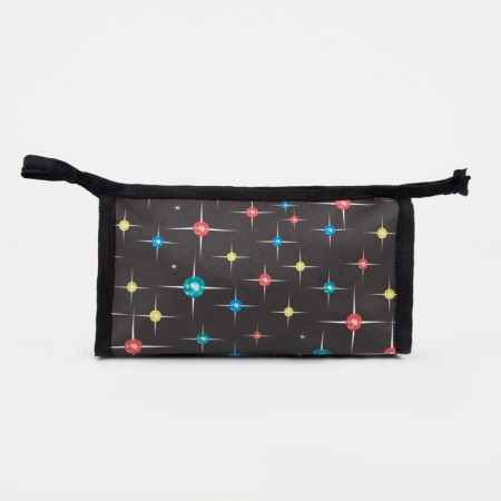 Cosmetic bag with lightning, black color-1