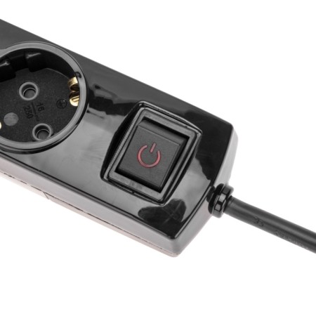 Extension cord Premium 3 nests, 5m, 3x1.5mm², s/s, with a switch, black rexant-4