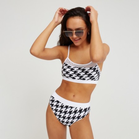 Swimsuit female separate minku color white/black, size 48