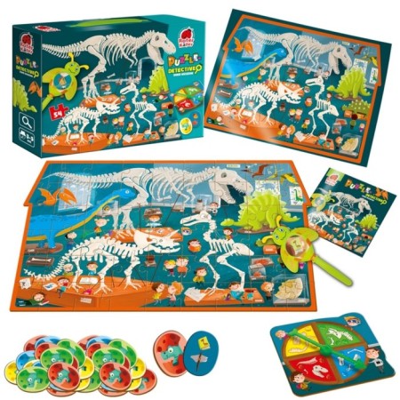 Puzzle-detective "Museum of dinosaurs", Lupa, 24 chips, 54 elements-1