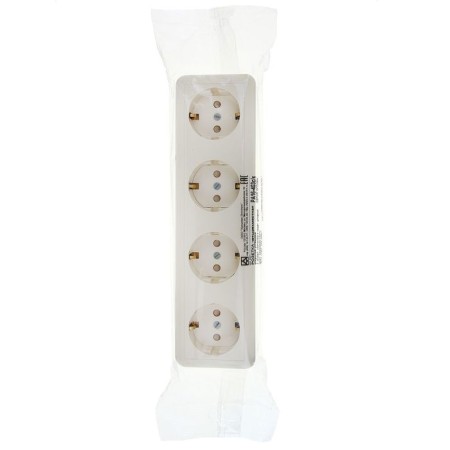 The kuntsevo socket Tim 8051, 16 A, 250 V, four -seater, with salary, ivory color-2